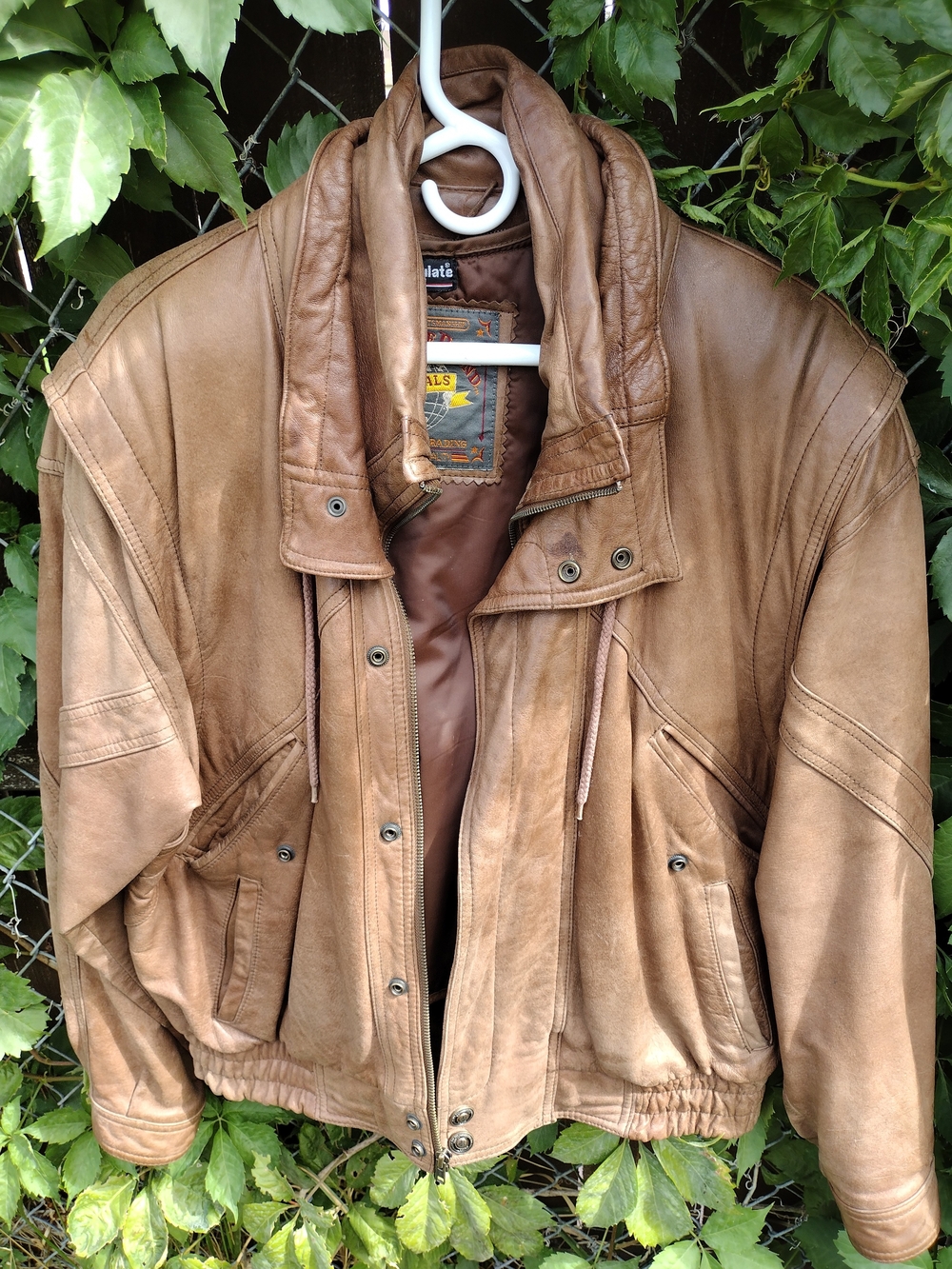 Vintage 3M Thinsulate Men's Brown Leather Bomber Jacket Size Medium